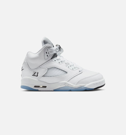 Air Jordan 5 Retro OG White Metallic Grade School Lifestyle Shoe White Black Metallic Silver Free Shipping