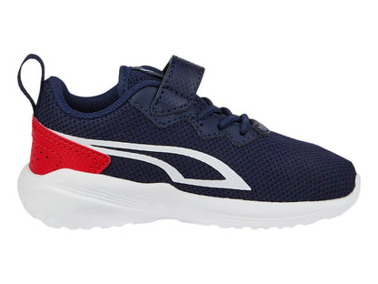 Tenis PUMA All Day Active Azul Marino y Rojo para Niño