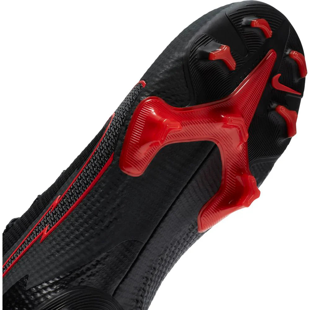 Nike JR Superfly 7 Elite FG Firm Ground Youth Soccer Cleats Black Chile Red Dark Smoke Grey Chile Red