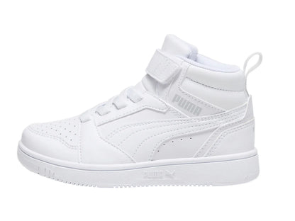 Tenis PUMA Rebound V6 Mid Blancos para Niño
