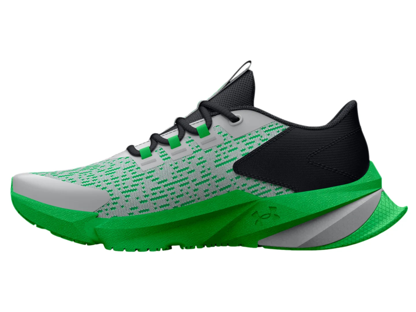 Tenis Under Armour Scramjet 5 Gris y Verde para Niño