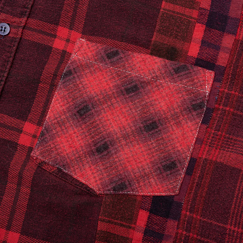 Over Dye 7 Cuts Shirt Red