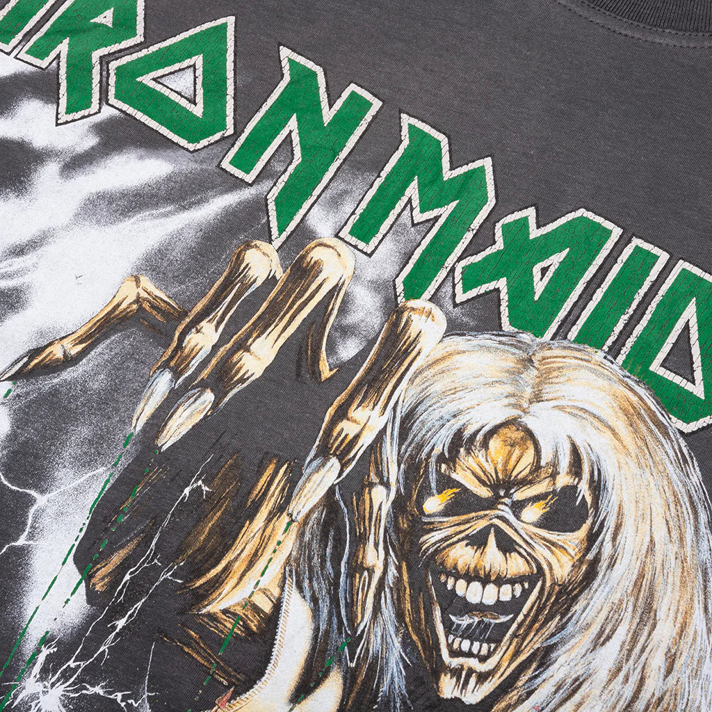 Represent x Iron Maiden Number Of The Beast Long Sleeve T Shirt Sunfade Grey