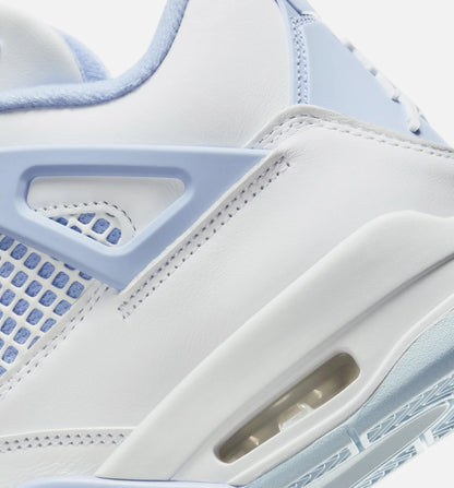 Air Jordan 4 Retro Aluminum Womens Lifestyle Shoe White Aluminum Blue Tint Oil Green