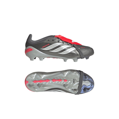 adidas Predator Elite Fold Over Tongue FG Youth Soccer Cleats Grey Red
