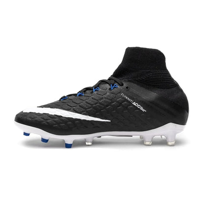 Nike Kids Jr Hypervenom Phantom III Dynamic Fit FG Firm Ground Soccer Cleats Black White Royal