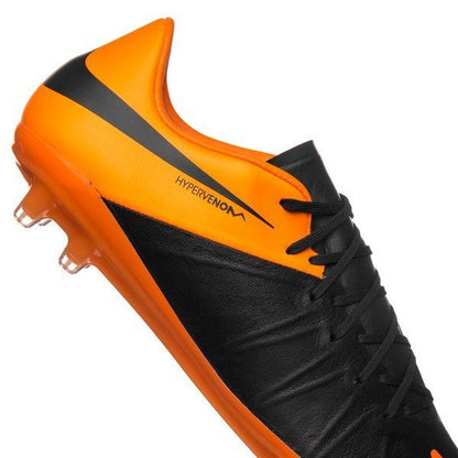 Nike Hypervenom Phinish Leather FG Firm Ground Soccer Cleats Black Total Orange