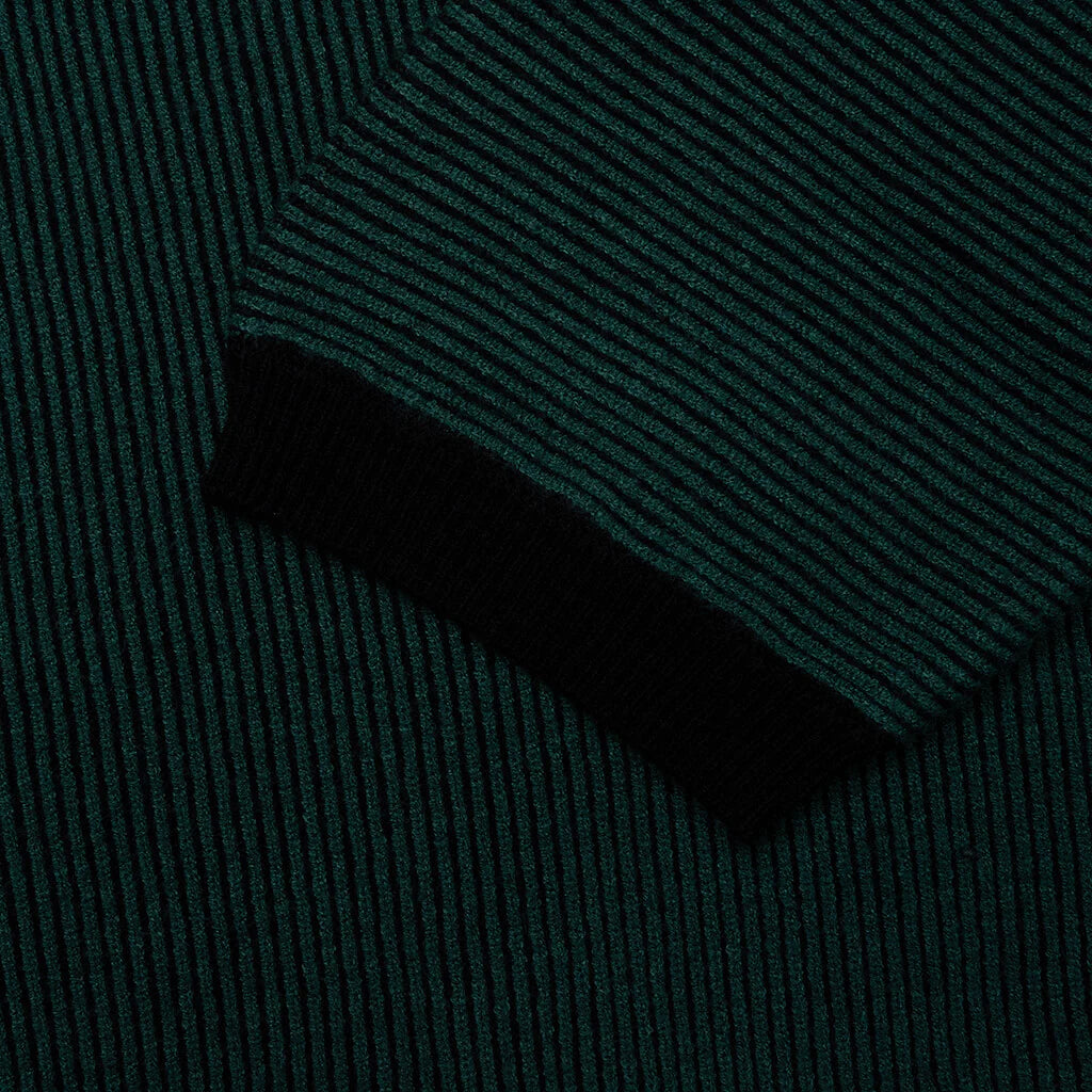 Two Tone Rib Knit Green Black
