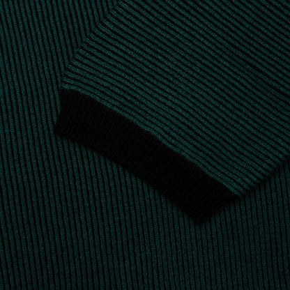 Two Tone Rib Knit Green Black