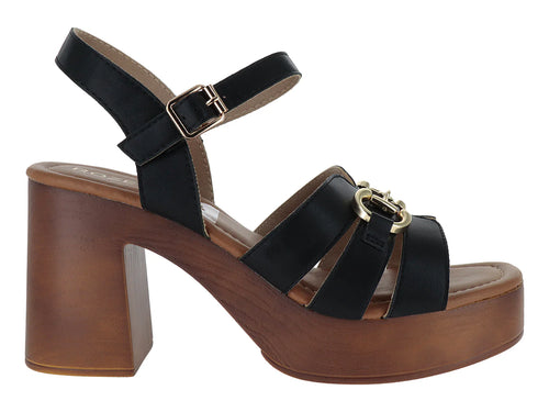 Sandalias Roze Negro Plataforma para Mujer
