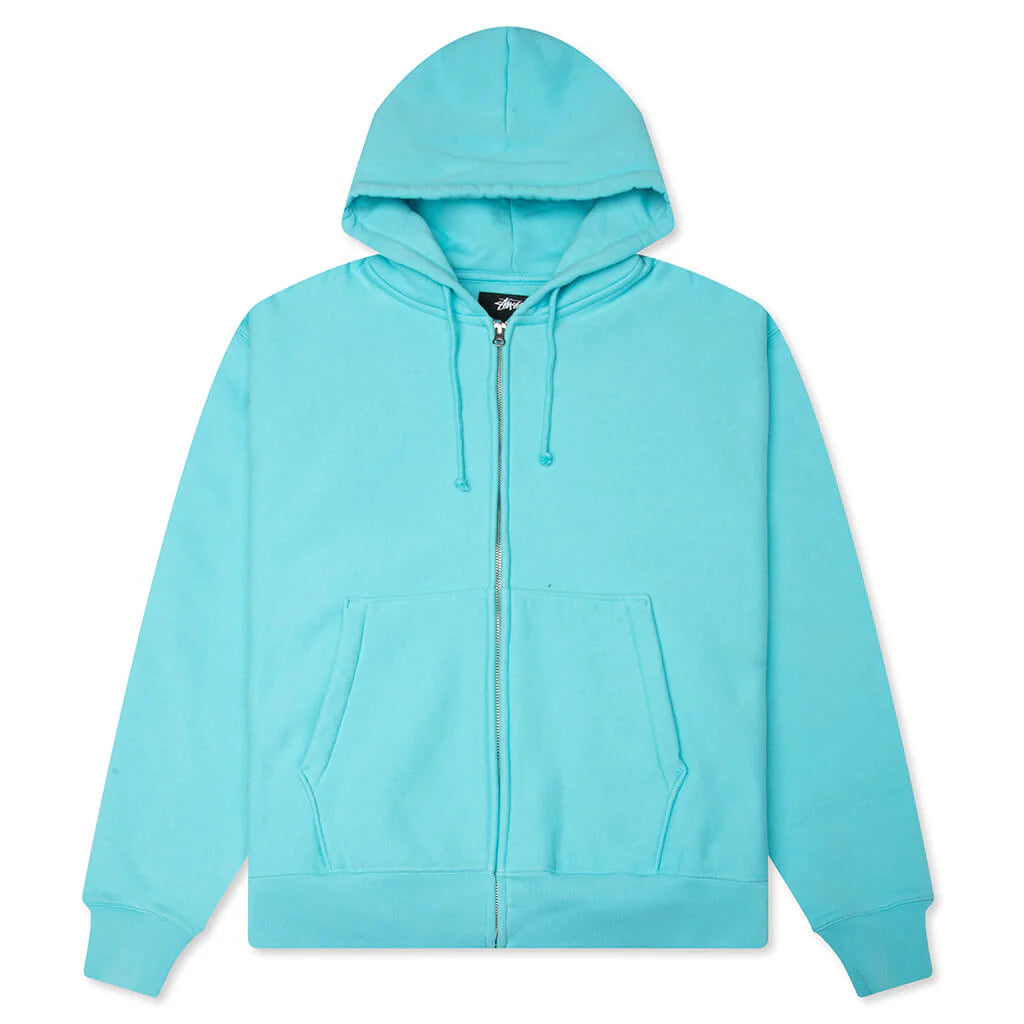 Basic Diamond Zip Hood Teal