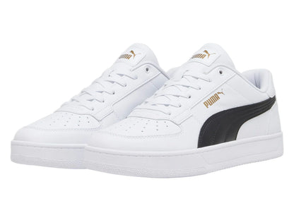 Tenis PUMA Caven 20 Blanco con Negro y Dorado para Hombre