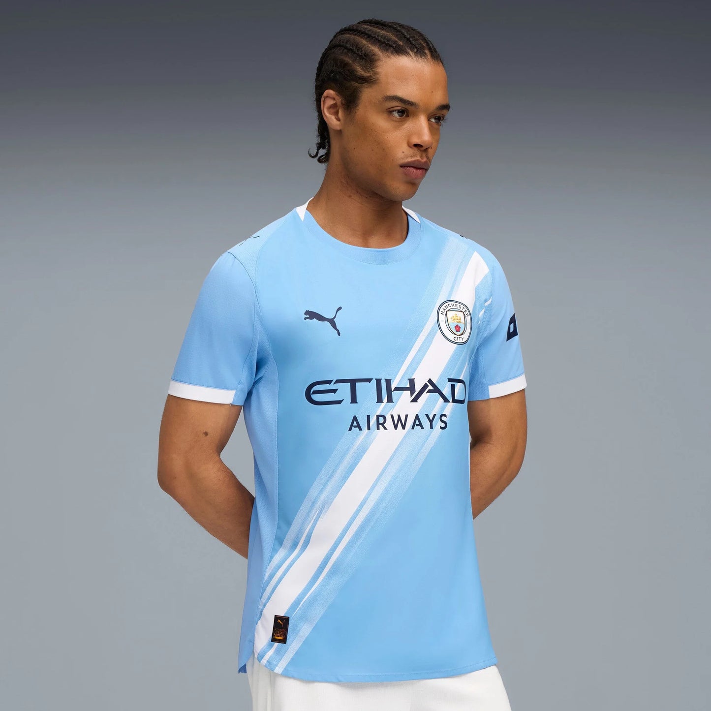 PUMA Manchester City Home Mens Soccer Jersey 25 26 Light Blue White