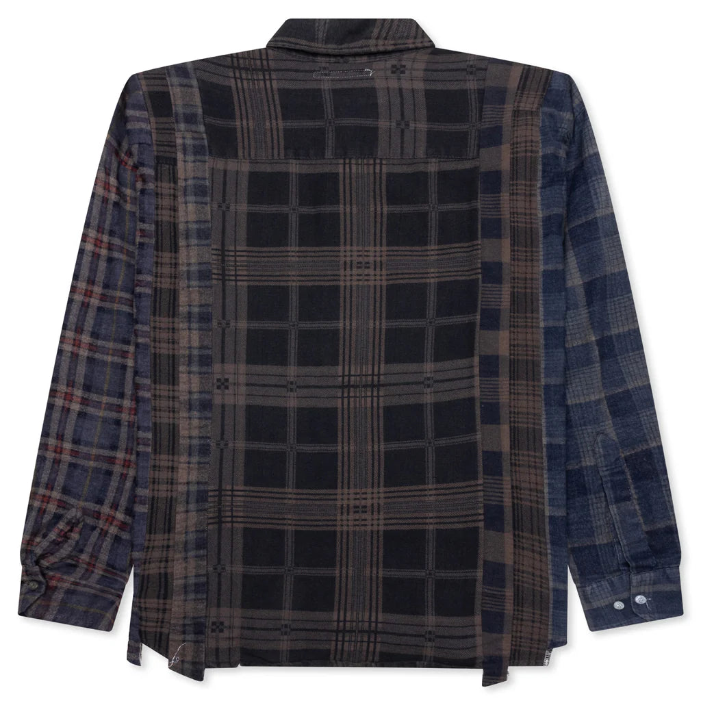 Over Dye 7 Cuts Wide Shirt Brown