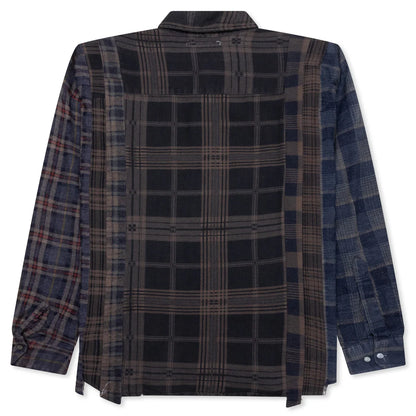 Over Dye 7 Cuts Wide Shirt Brown