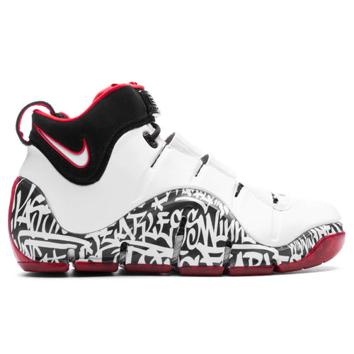 Zoom Lebron IV White Black University Red