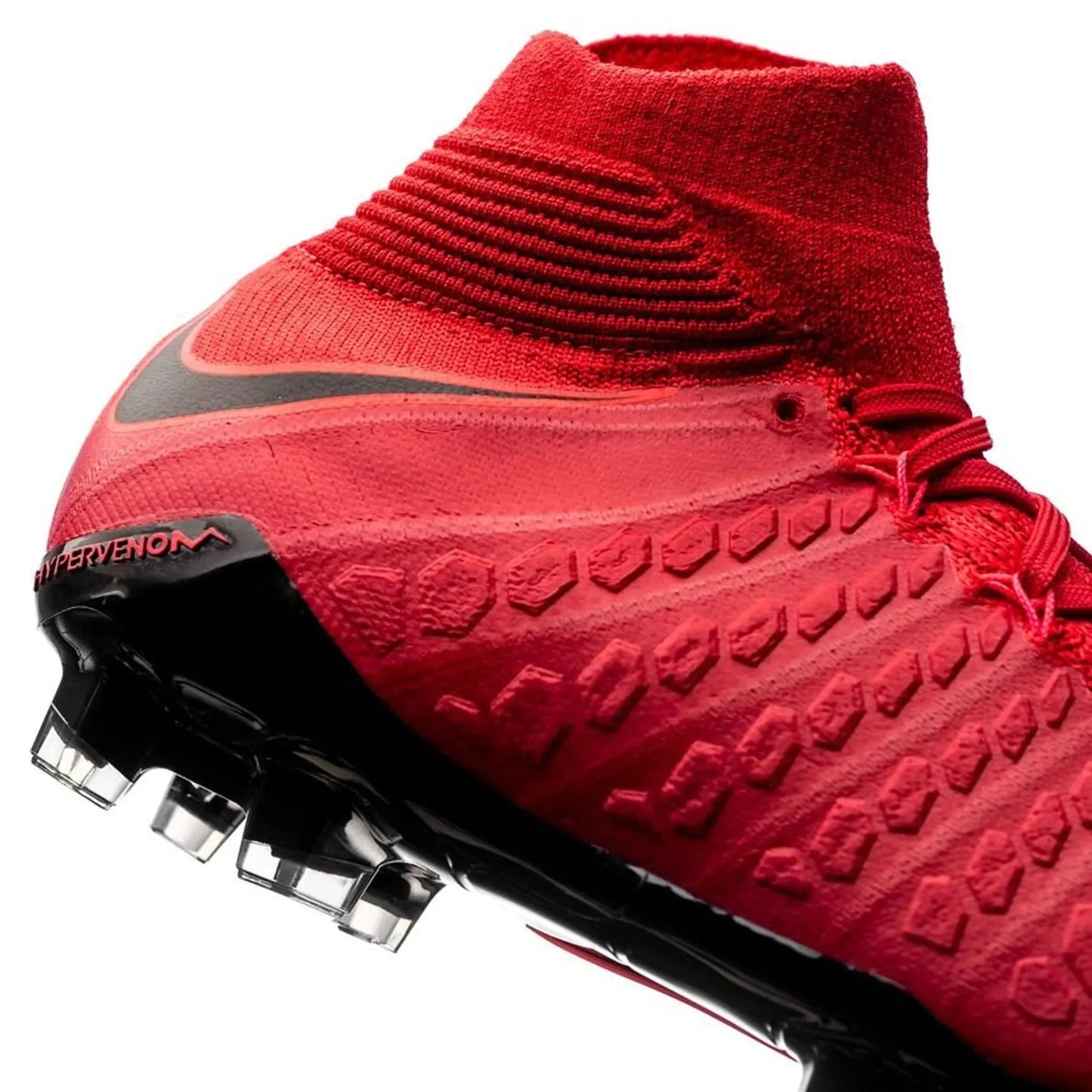 Nike Kids Jr Hypervenom Phantom III Dynamic Fit FG Firm Ground Soccer Cleats Red Black Crimson