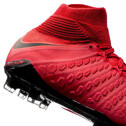 Nike Kids Jr Hypervenom Phantom III Dynamic Fit FG Firm Ground Soccer Cleats Red Black Crimson