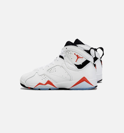 Air Jordan 7 Retro White Infrared Grade School Lifestyle Shoe White Red