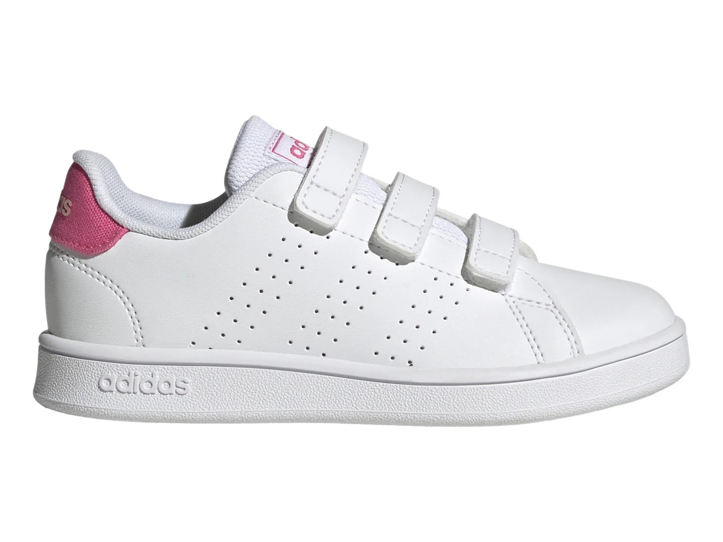 Tenis Adidas Advantage CF C Blanco y Rosa para Niña