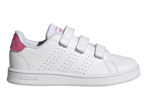 Tenis Adidas Advantage CF C Blanco y Rosa para Niña