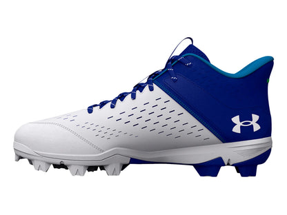 Tenis de Béisbol Under Armour Leadoff Mid Azul y Blanco para Hombre