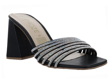 Sandalias ROZE Negro con Pedrería para Mujer