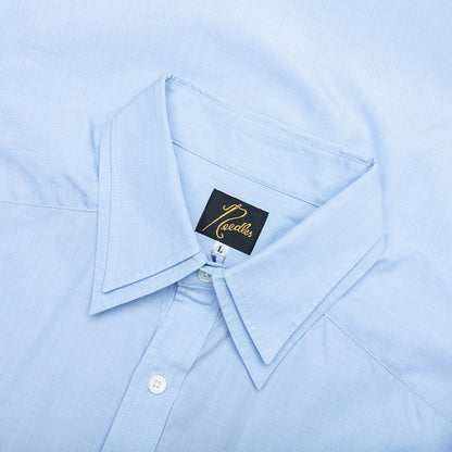 Double Regular Collar Shirt Sax Blue
