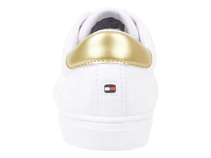 Tenis Tommy Hilfiger Court Sneaker Blanco y Dorado para Mujer