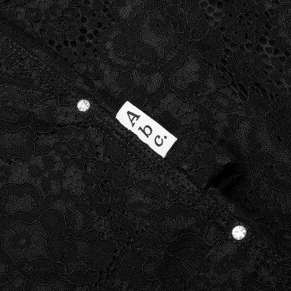 Abc Crystal Rivet Lace Double Knee Pant Black