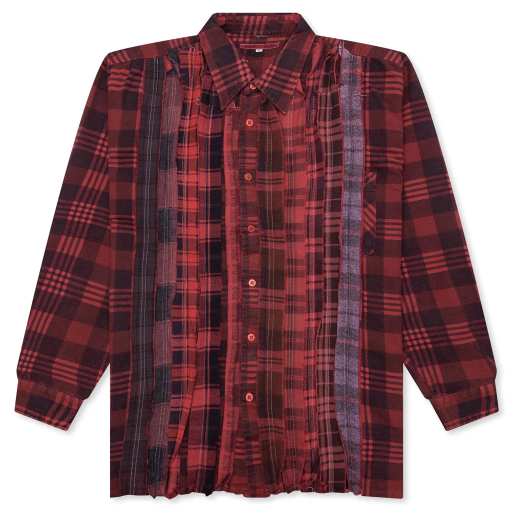 Over Dyed Ribbon Shirt Red