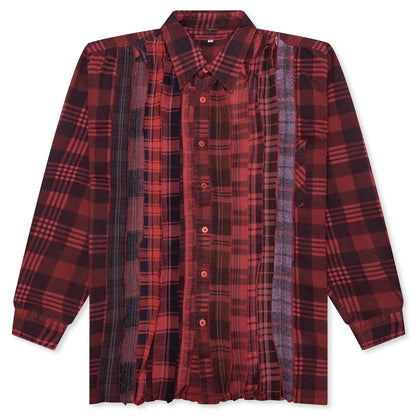 Over Dyed Ribbon Shirt Red