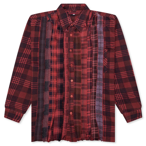 Over Dyed Ribbon Shirt Red