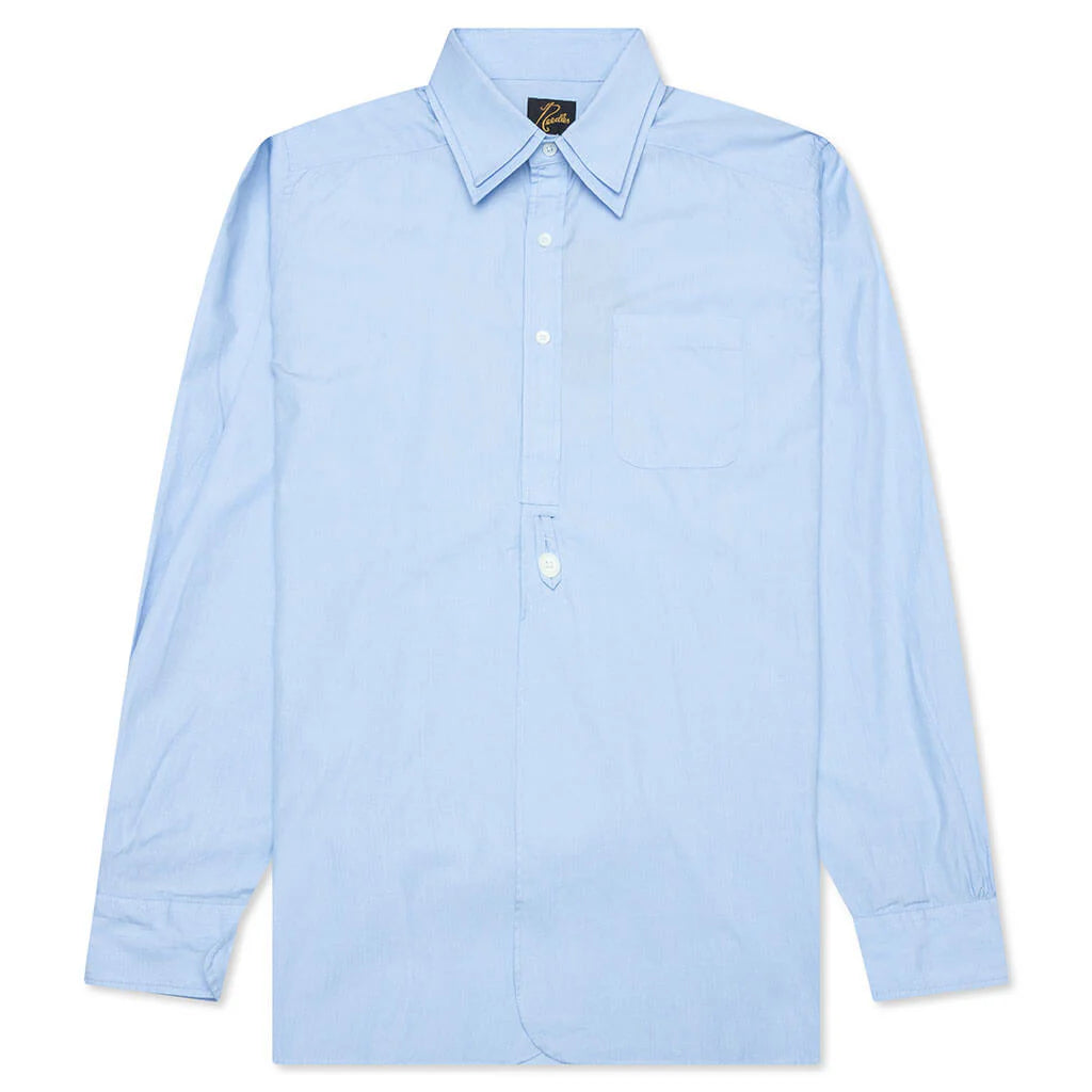 Double Regular Collar Shirt Sax Blue