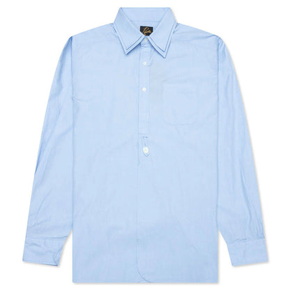 Double Regular Collar Shirt Sax Blue