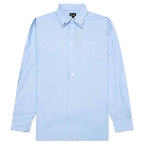 Double Regular Collar Shirt Sax Blue