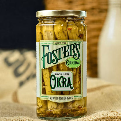 Foster's Since 1984 Pickled Okra in Jar, Original, 16oz, 2 Pack | Traditional Pickled Vegetables Recipe for over 40 years, Low Calorie Snack, Gluten Free, Fat and Preservative Free Pickles