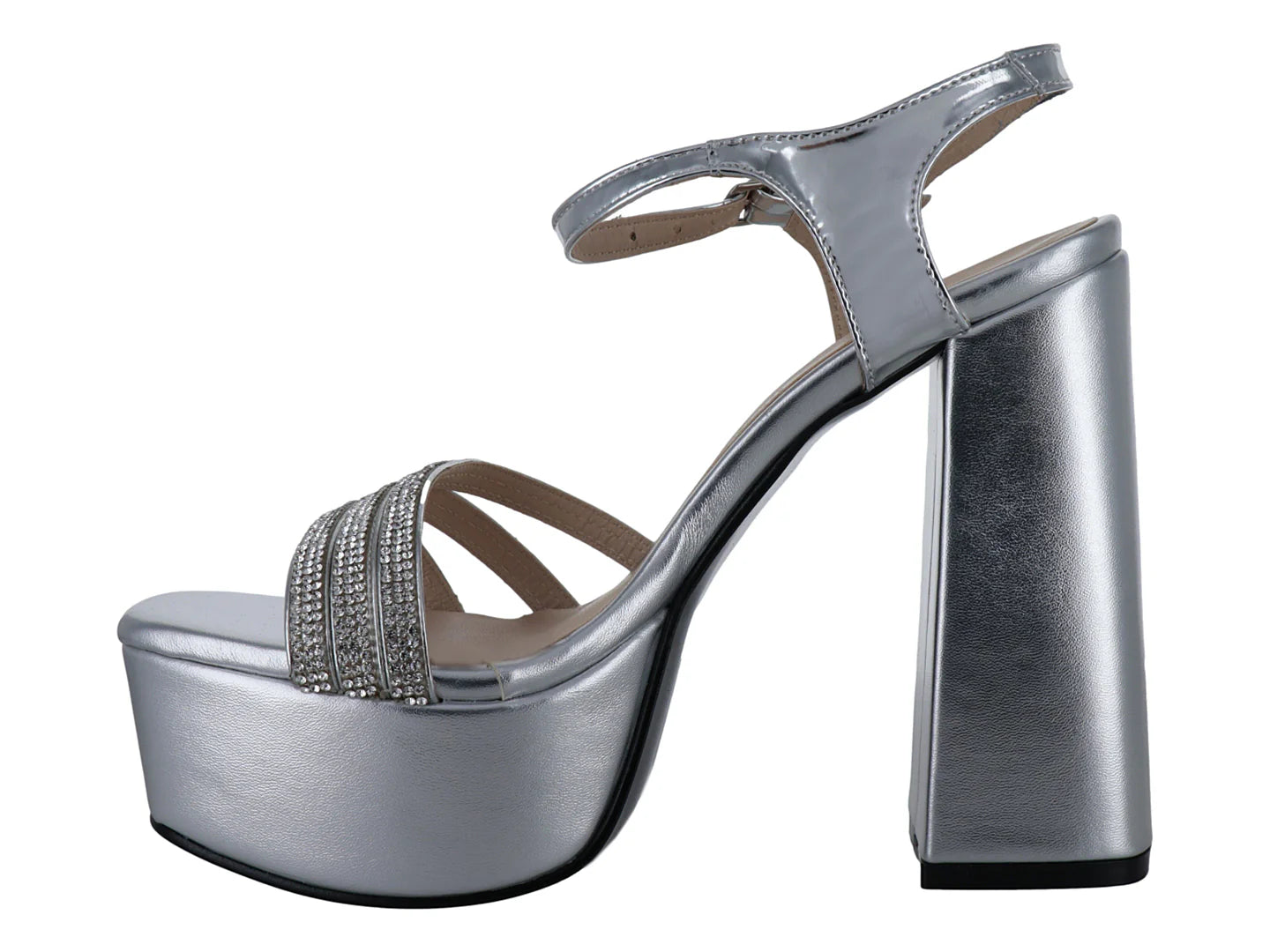 Zapatillas de Tacón Plata Roze para Mujer