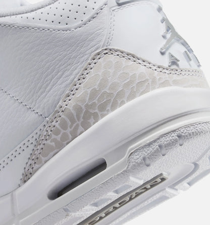 Air Jordan 3 Retro White And Silver Grade School Lifestyle Shoe White Metallic Silver Free Shipping