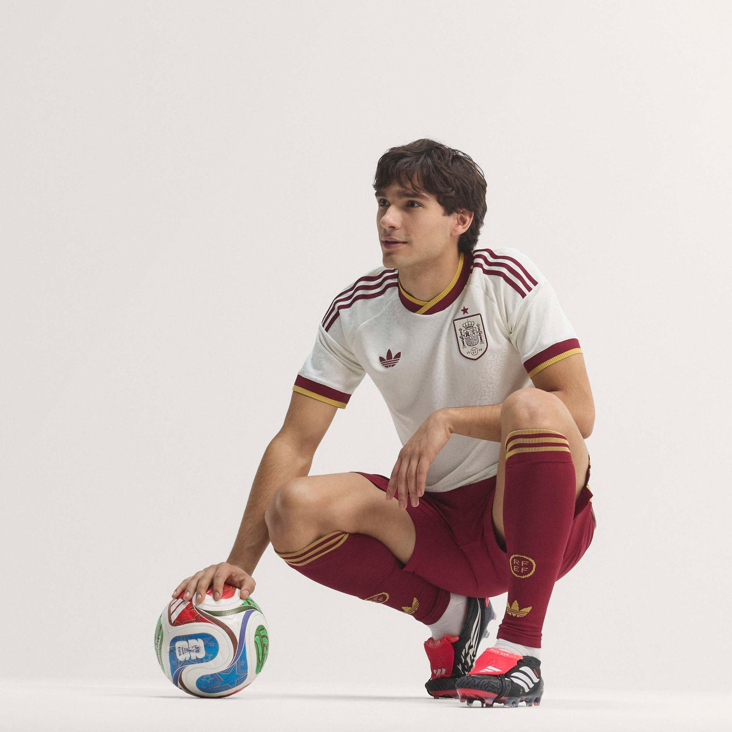 adidas Spain Away Authentic Mens Soccer Jersey 2026 White
