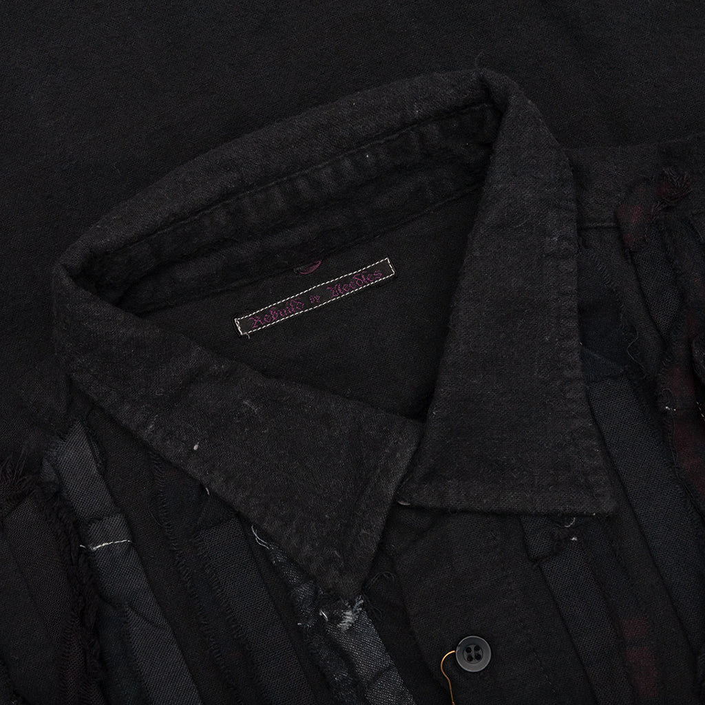 Over Dyed Ribbon Wide Shirt Black