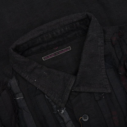 Over Dyed Ribbon Wide Shirt Black