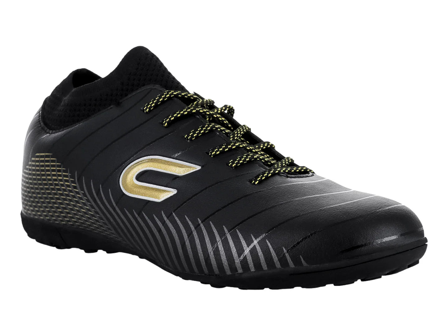 Tenis de Fútbol COURT Negro con Oro para Hombre