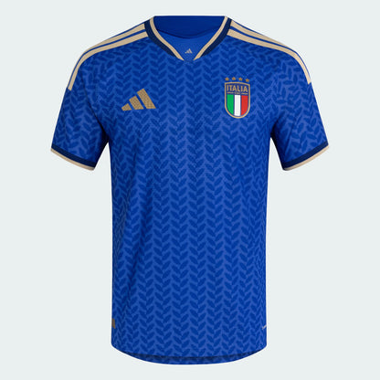 adidas Italy Home Authentic Mens Soccer Jersey 26 Blue