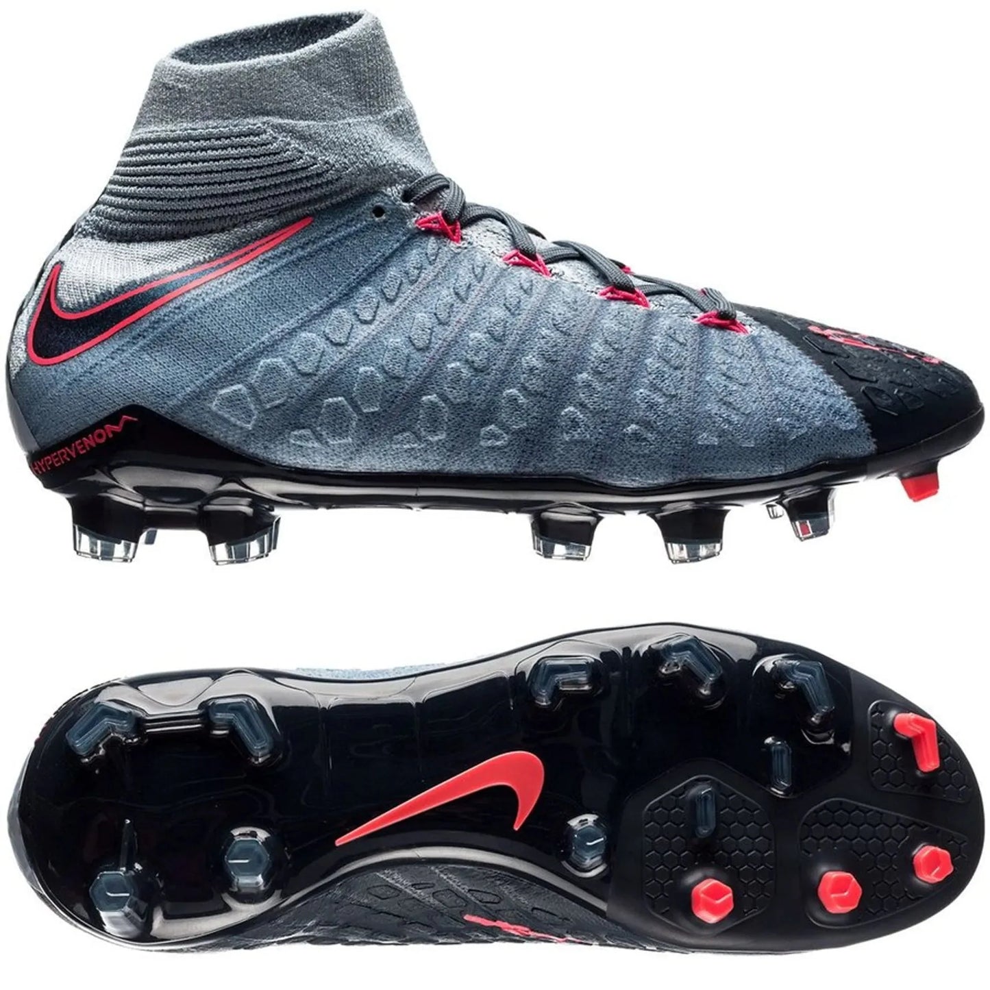 Nike Kids Jr Hypervenom Phantom III Dynamic Fit FG Firm Ground Soccer Cleats Blue