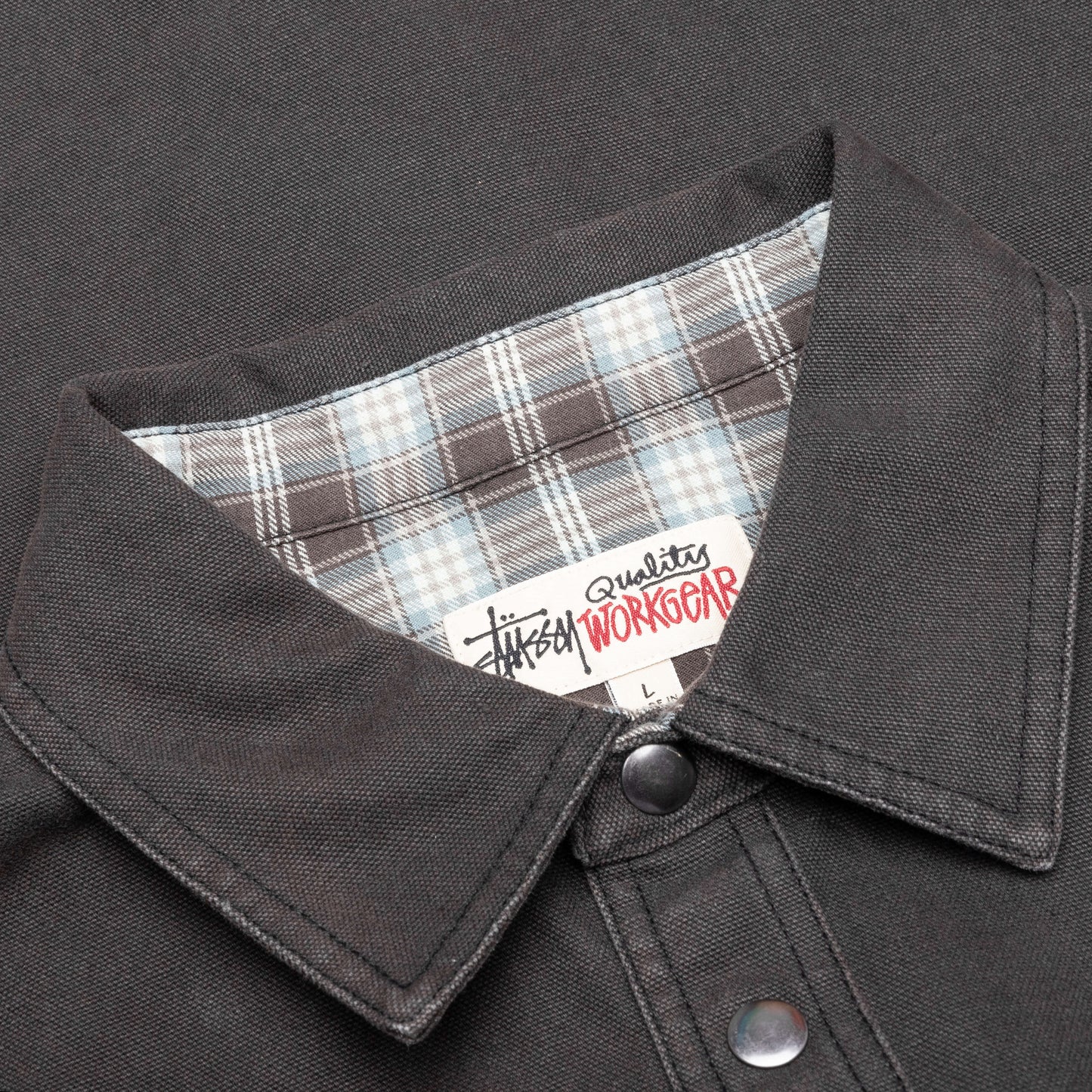 Heavy Washed Canvas Shirt Black