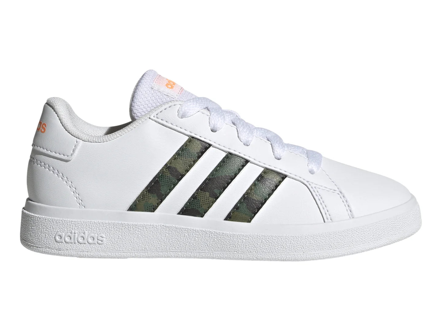 Tenis Adidas Grand Court 20 K Blanco y Naranja para Niño