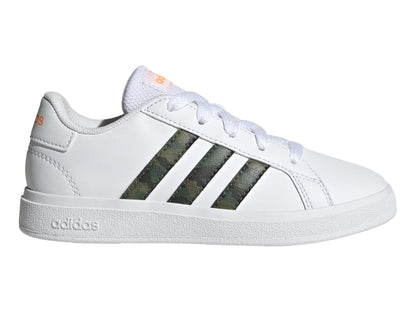 Tenis Adidas Grand Court 20 K Blanco y Naranja para Niño