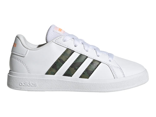 Tenis Adidas Grand Court 20 K Blanco y Naranja para Niño