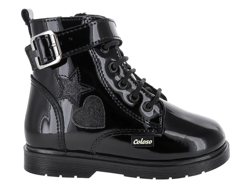Botas Coloso de Charol Negro para Niña